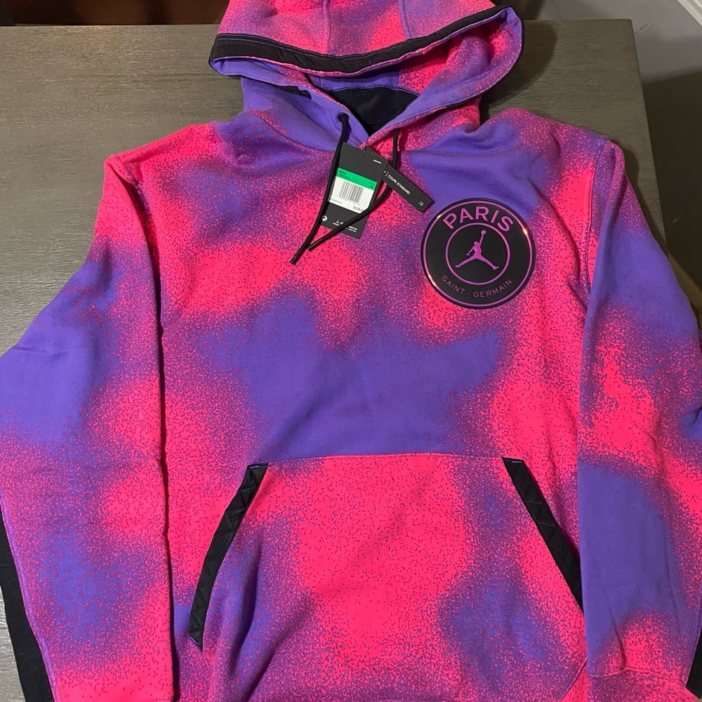 Nike Air Jordan PSG Tie-Dye Printed Fleece Men's XL Pullover Hoodie CK9649-510